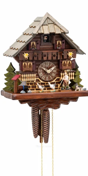 นาฬิกากุ๊กกูเยอรมัน Black Forest Germany ระบบกลไกไขลาน 1 วัน บ้านไม้สไตล์ Black Forest ธีมฟาร์มยุโรป รหัสสินค้า 0981