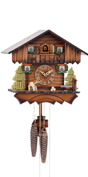 นาฬิกากุ๊กกูเยอรมัน Black Forest Germany ระบบกลไกไขลาน 1 วัน บ้านไม้สไตล์ Black Forest รหัสสินค้า 0848
