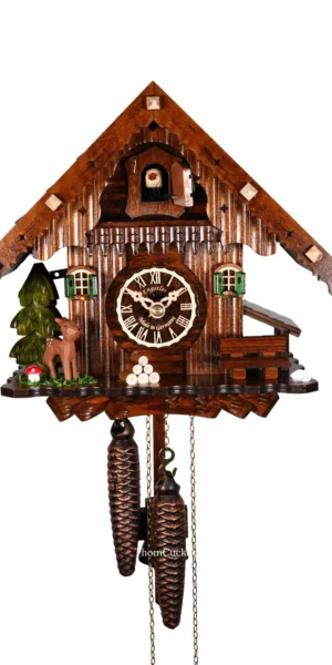 นาฬิกากุ๊กกูเยอรมัน Black Forest Germany ระบบกลไกไขลาน 1 วัน บ้านไม้สไตล์ Black Forest รหัสสินค้า 0862