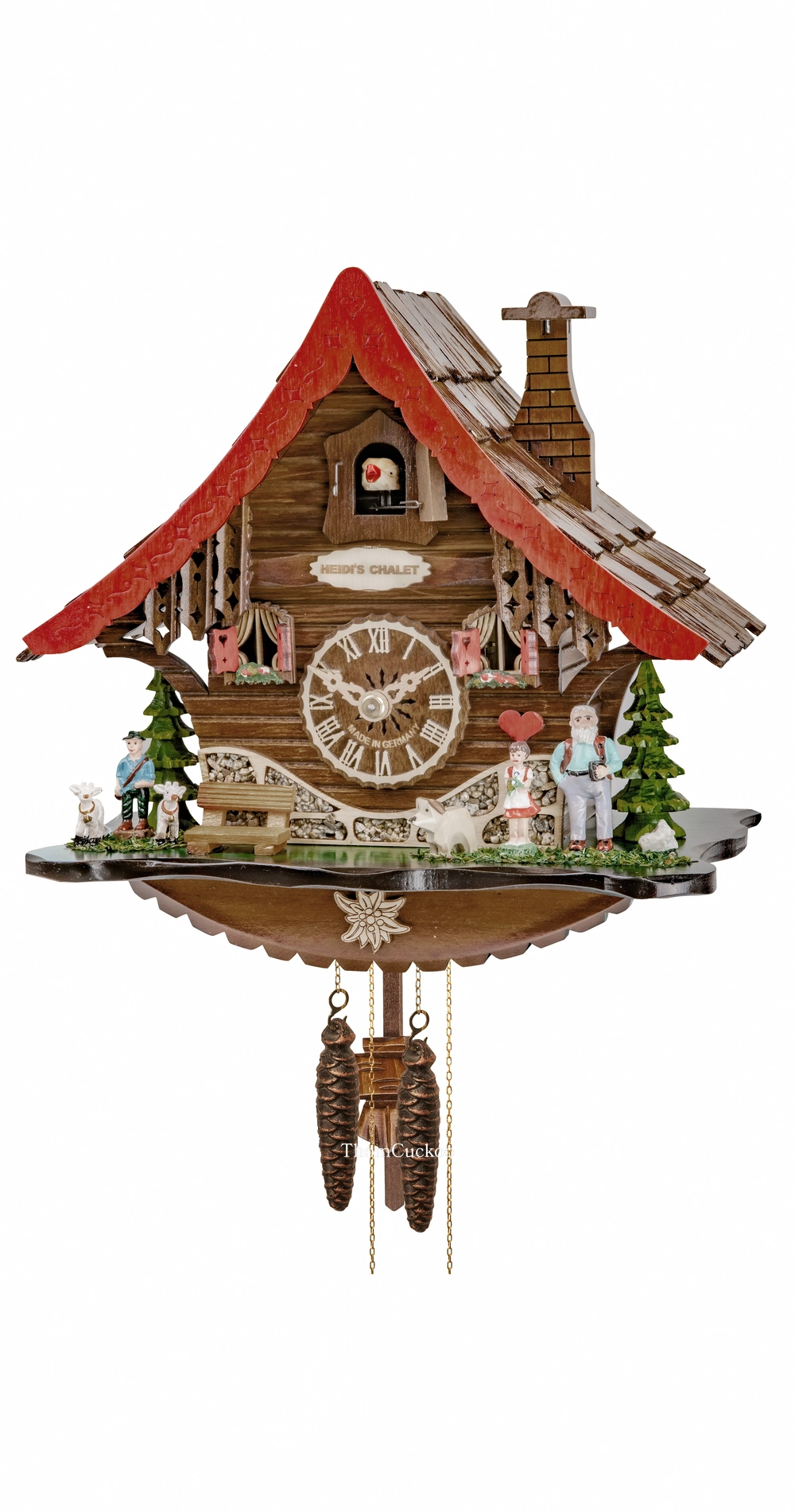 นาฬิกากุ๊กกูเยอรมัน Black Forest Germany ระบบกลไกไขลาน 1 วัน บ้านไม้สไตล์ Black Forest รหัสสินค้า 0895