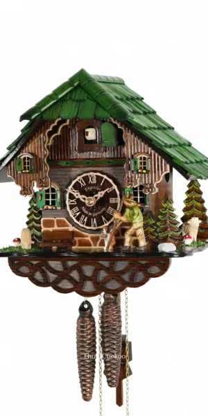 นาฬิกากุ๊กกูเยอรมัน Black Forest Germany ระบบกลไกไขลาน 1 วัน บ้านไม้สไตล์ Black Forest รหัสสินค้า 0935