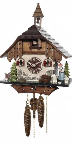 นาฬิกากุ๊กกูเยอรมัน Black Forest Germany ระบบกลไกไขลาน 1 วัน บ้านไม้สไตล์ Black Forest รหัสสินค้า 0940
