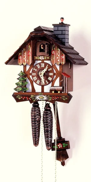 นาฬิกากุ๊กกูเยอรมัน Black Forest Germany ระบบกลไกไขลาน 1 วัน บ้านโครงไม้ยุโรป ปล่องไฟสไตล์ยุโรป รหัสสินค้า 0881