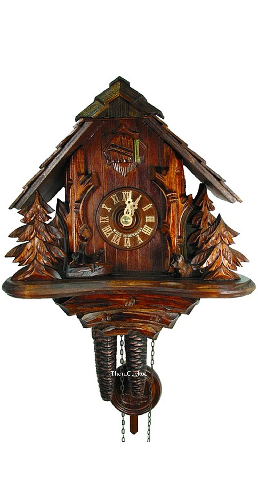 นาฬิกากุ๊กกูเยอรมัน Black Forest Germany ระบบกลไกไขลาน 1 วัน บ้านพักนายพราน รหัสสินค้า 1003