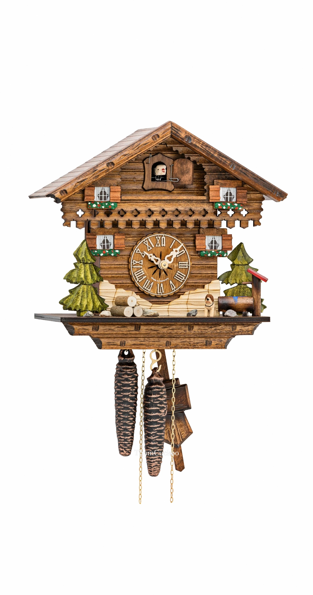นาฬิกากุ๊กกูเยอรมัน Black Forest Germany ระบบกลไกไขลาน 1 วัน บ้าน Black Forest ขนาดกะทัดรัด รหัสสินค้า 0853