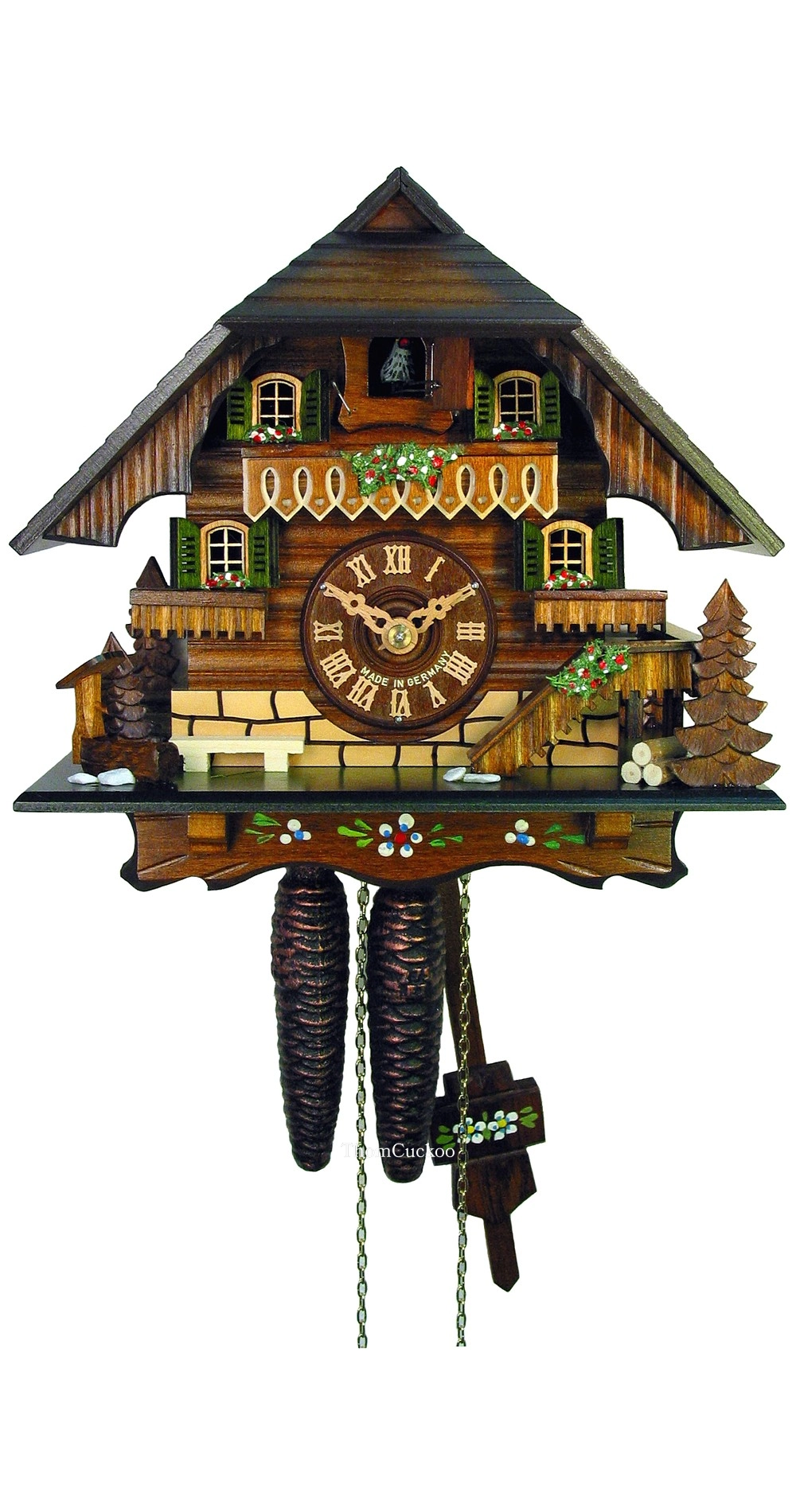 นาฬิกากุ๊กกูเยอรมัน Black Forest Germany ระบบกลไกไขลาน 1 วัน บ้าน Black Forest ขนาดกะทัดรัด รหัสสินค้า 0928