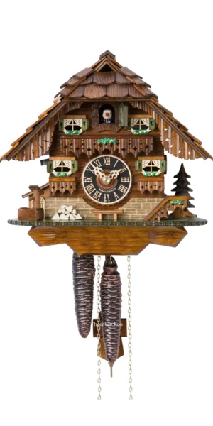 นาฬิกากุ๊กกูเยอรมัน Black Forest Germany ระบบกลไกไขลาน 1 วัน บ้าน Black Forest ขนาดกะทัดรัด รหัสสินค้า 0960