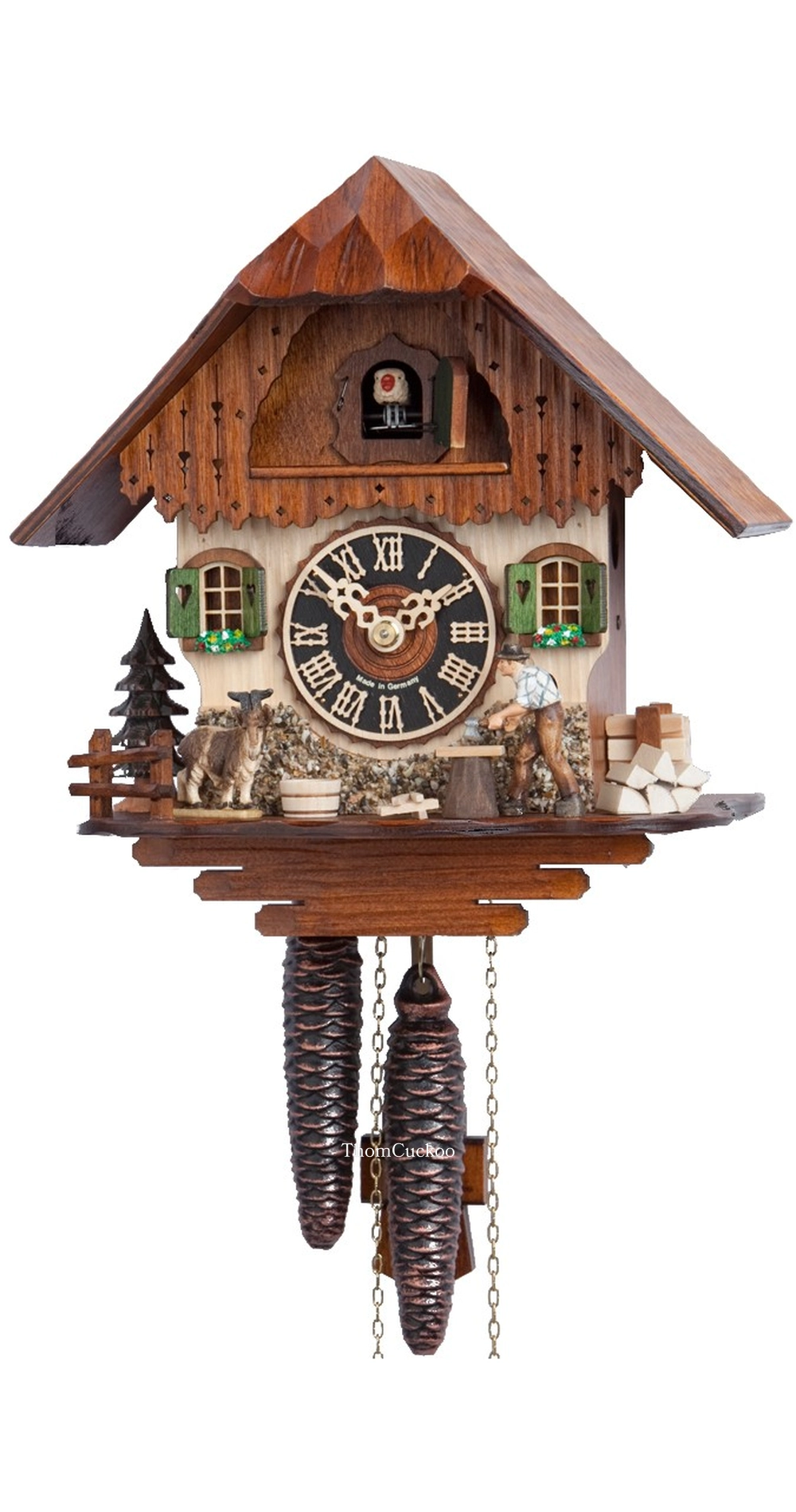 นาฬิกากุ๊กกูเยอรมัน Black Forest Germany ระบบกลไกไขลาน 1 วัน บ้าน Black Forest ขนาดกะทัดรัด รหัสสินค้า 0986