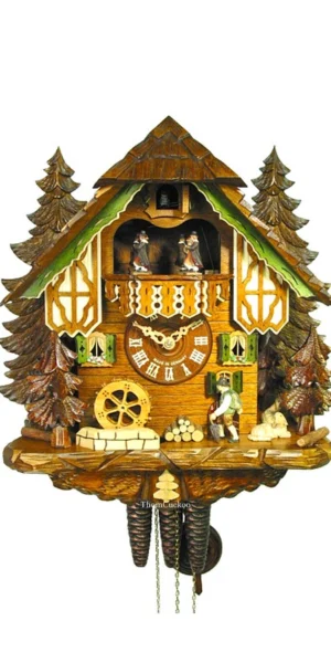นาฬิกากุ๊กกูเยอรมัน Black Forest Germany ระบบกลไกไขลาน 1 วัน พร้อมเสียงดนตรี บ้านไม้เยอรมัน ธีมฟาร์มยุโรป รหัสสินค้า 0818