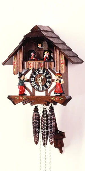 นาฬิกากุ๊กกูเยอรมัน Black Forest Germany ระบบกลไกไขลาน 1 วัน พร้อมเสียงดนตรี บ้านโครงไม้ยุโรป รหัสสินค้า 0757