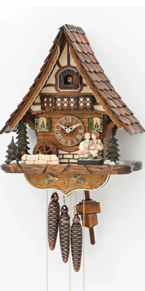 นาฬิกากุ๊กกูเยอรมัน Black Forest Germany ระบบกลไกไขลาน 1 วัน พร้อมเสียงดนตรี ธีมคู่รักโรแมนติก รหัสสินค้า 0794