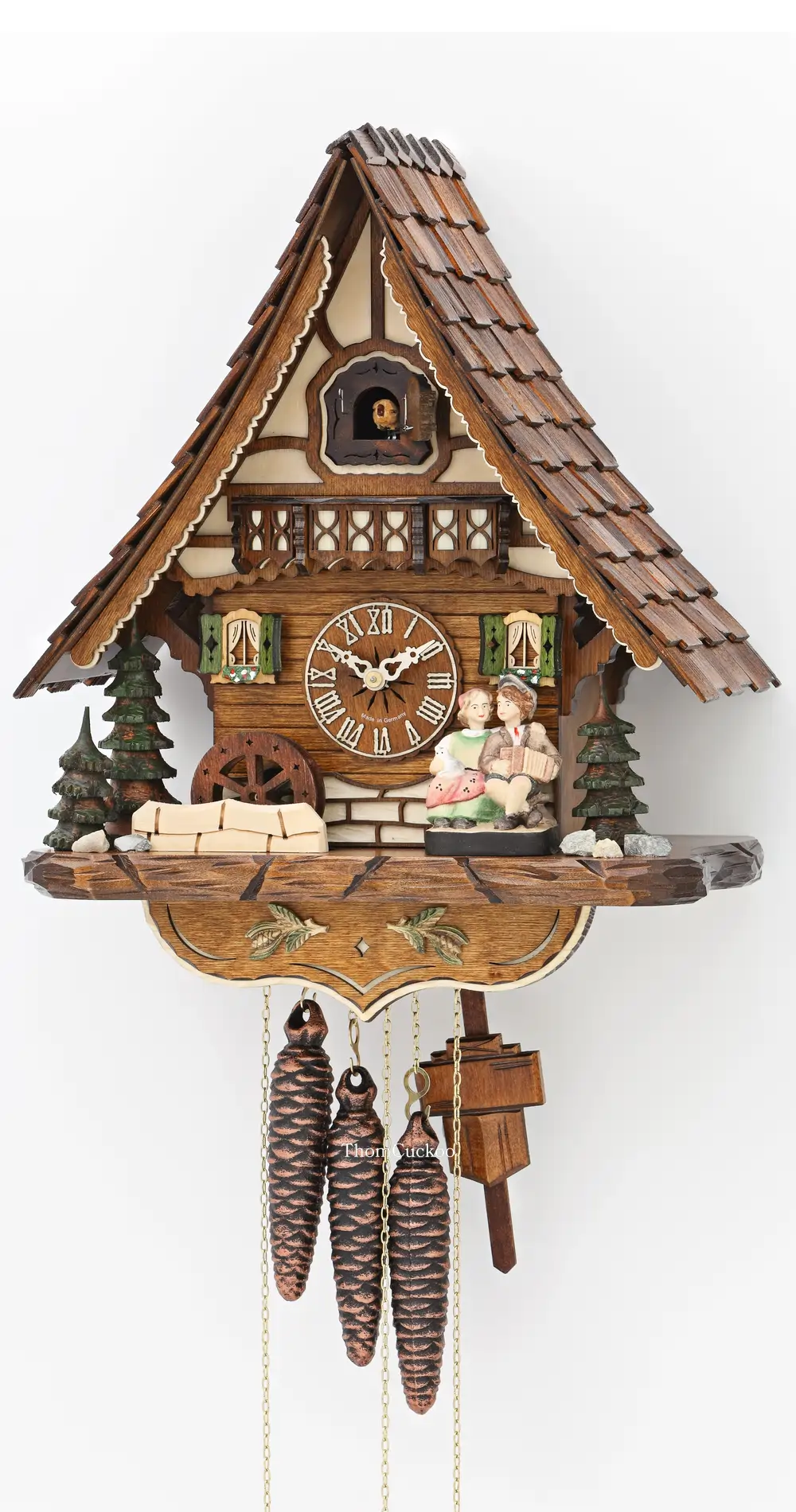 นาฬิกากุ๊กกูเยอรมัน Black Forest Germany ระบบกลไกไขลาน 1 วัน พร้อมเสียงดนตรี ธีมคู่รักโรแมนติก รหัสสินค้า 0794