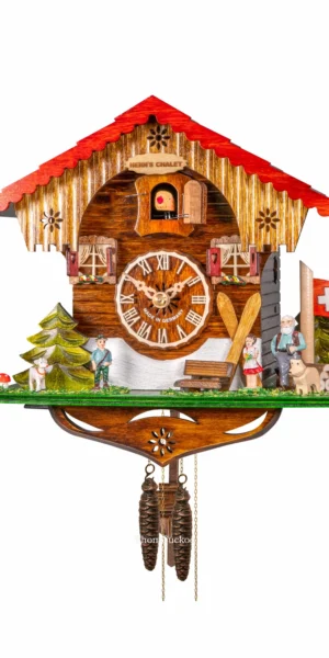 นาฬิกากุ๊กกูเยอรมัน Black Forest Germany ระบบกลไกไขลาน 1 วัน บ้าน Swiss Chalet รหัสสินค้า 0878