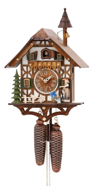 นาฬิกากุ๊กกูเยอรมัน Black Forest Germany ระบบกลไกไขลาน 8 วัน บ้านไม้สไตล์ Black Forest รหัสสินค้า 0436