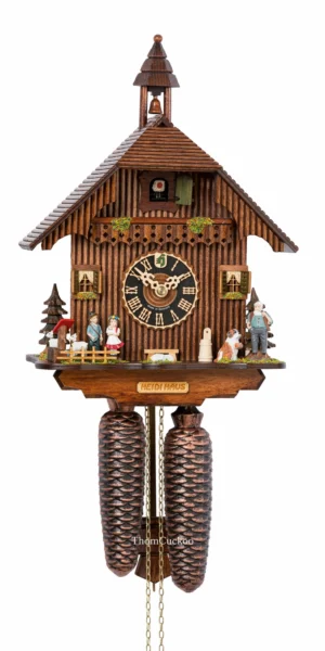 นาฬิกากุ๊กกูเยอรมัน Black Forest Germany ระบบกลไกไขลาน 8 วัน บ้านไม้สไตล์ Black Forest รหัสสินค้า 0448