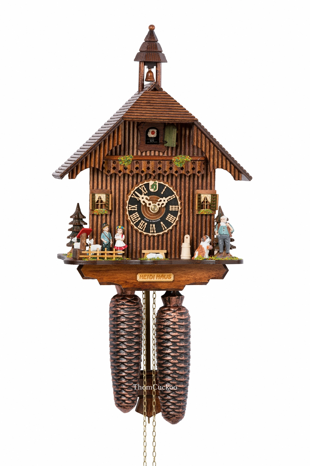 นาฬิกากุ๊กกูเยอรมัน Black Forest Germany ระบบกลไกไขลาน 8 วัน บ้านไม้สไตล์ Black Forest รหัสสินค้า 0448