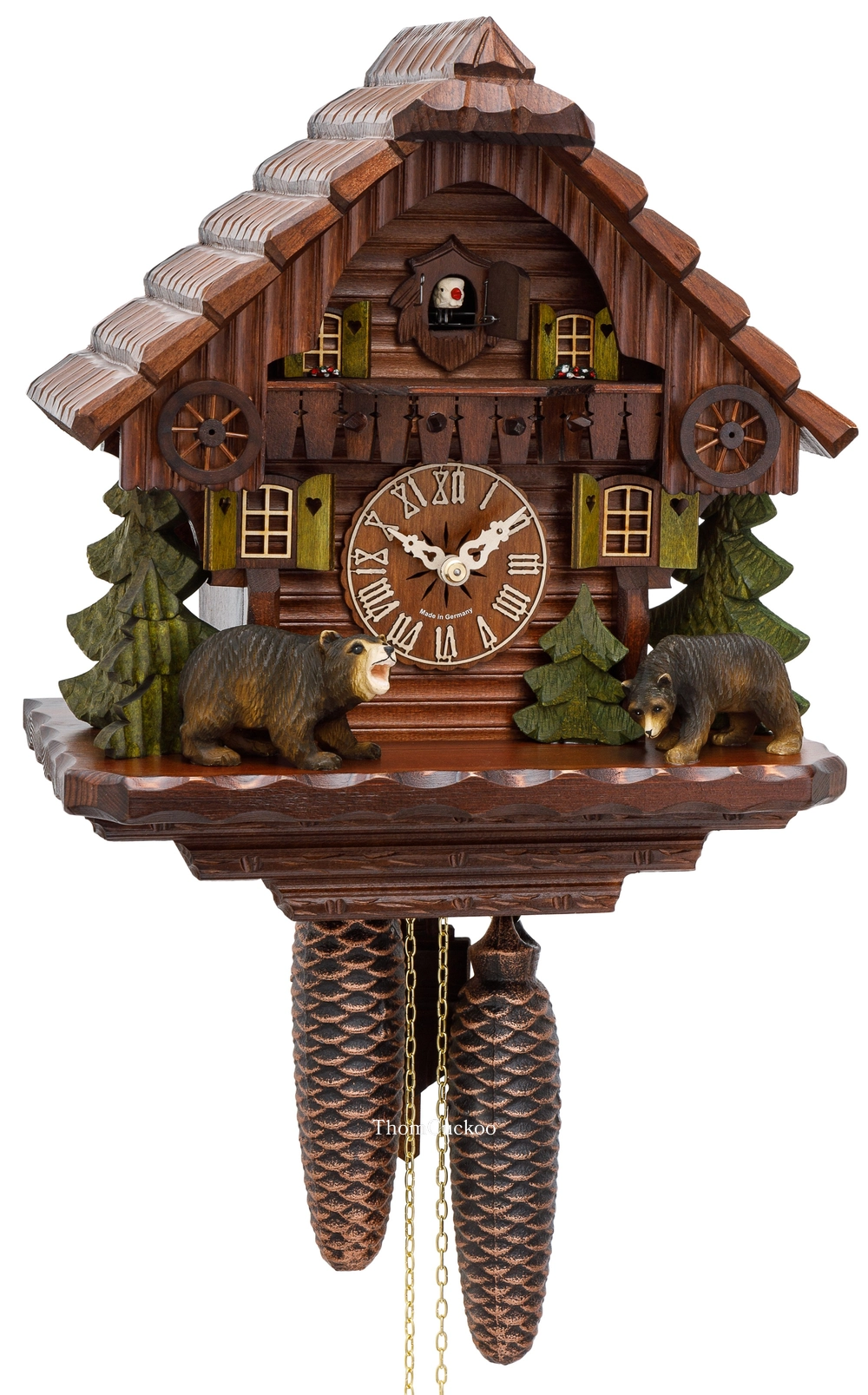 นาฬิกากุ๊กกูเยอรมัน Black Forest Germany ระบบกลไกไขลาน 8 วัน บ้านไม้สไตล์ Black Forest รหัสสินค้า 0477