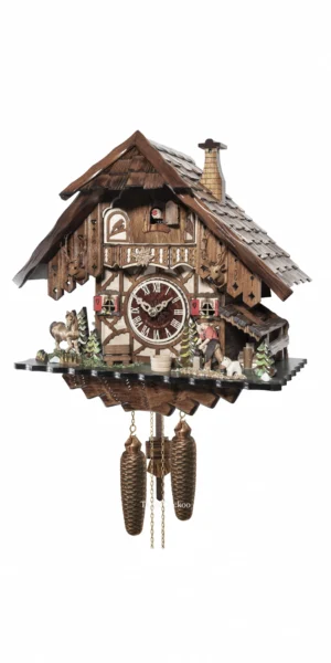 นาฬิกากุ๊กกูเยอรมัน Black Forest Germany ระบบกลไกไขลาน 8 วัน บ้านไม้สไตล์ Black Forest รหัสสินค้า 0488