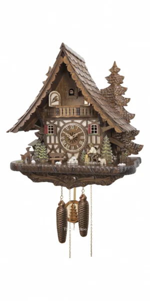 นาฬิกากุ๊กกูเยอรมัน Black Forest Germany ระบบกลไกไขลาน 8 วัน บ้านไม้สไตล์ Black Forest รหัสสินค้า 0549