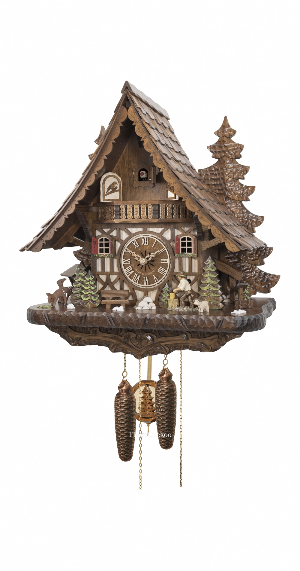 นาฬิกากุ๊กกูเยอรมัน Black Forest Germany ระบบกลไกไขลาน 8 วัน บ้านไม้สไตล์ Black Forest รหัสสินค้า 0549