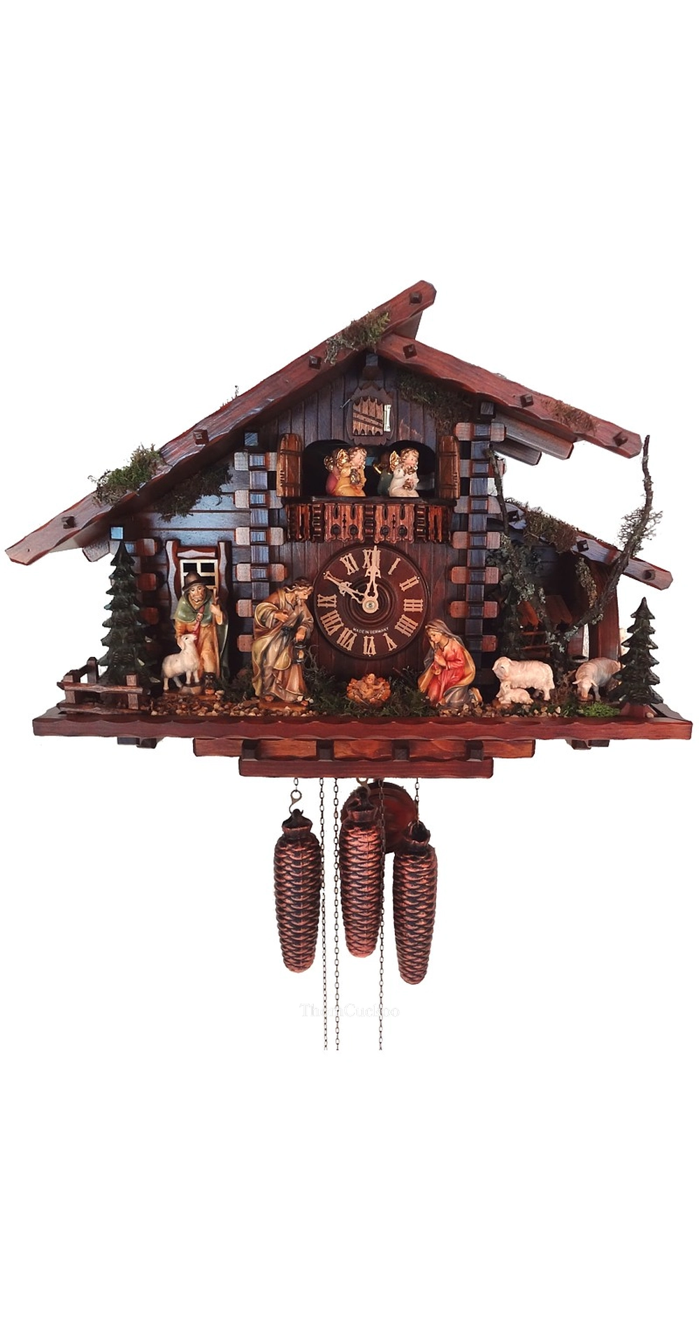 นาฬิกากุ๊กกูเยอรมัน Black Forest Germany ระบบกลไกไขลาน 8 วัน พร้อมเสียงดนตรี ธีมคริสต์มาส รหัสสินค้า 0712
