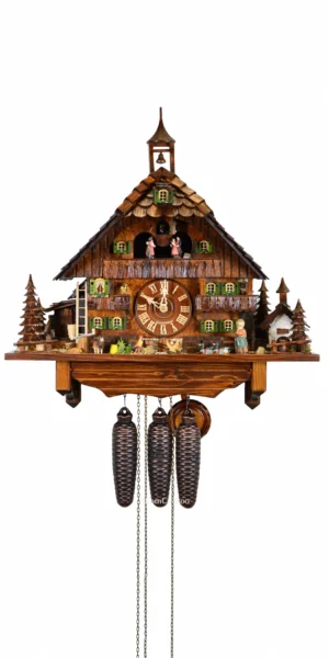 นาฬิกากุ๊กกูเยอรมัน Black Forest Germany ระบบกลไกไขลาน 8 วัน พร้อมเสียงดนตรี บ้านฟาร์มยุโรป รหัสสินค้า 0688