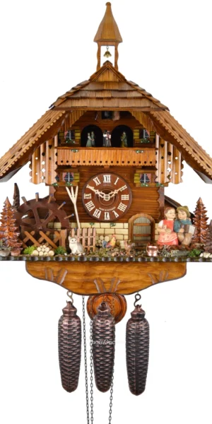 นาฬิกากุ๊กกูเยอรมัน Black Forest Germany ระบบกลไกไขลาน 8 วัน พร้อมเสียงดนตรี ธีมคู่รักโรแมนติก รหัสสินค้า 0661