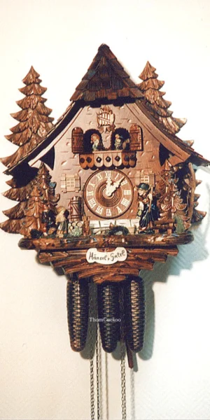นาฬิกากุ๊กกูเยอรมัน Black Forest Germany ระบบกลไกไขลาน 8 วัน พร้อมเสียงดนตรี บ้านแม่มดสไตล์เทพนิยาย รหัสสินค้า 0676