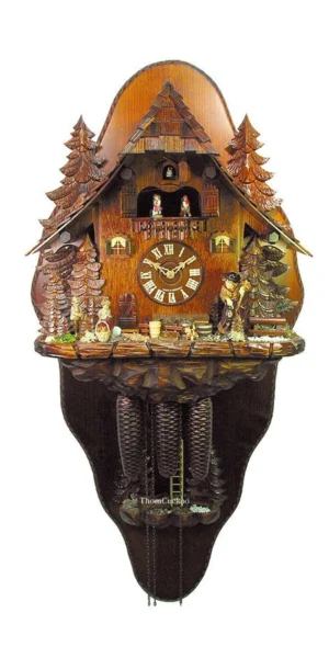นาฬิกากุ๊กกูเยอรมัน Black Forest Germany ระบบกลไกไขลาน 8 วัน พร้อมเสียงดนตรี บ้านแม่มดสไตล์เทพนิยาย รหัสสินค้า 0716