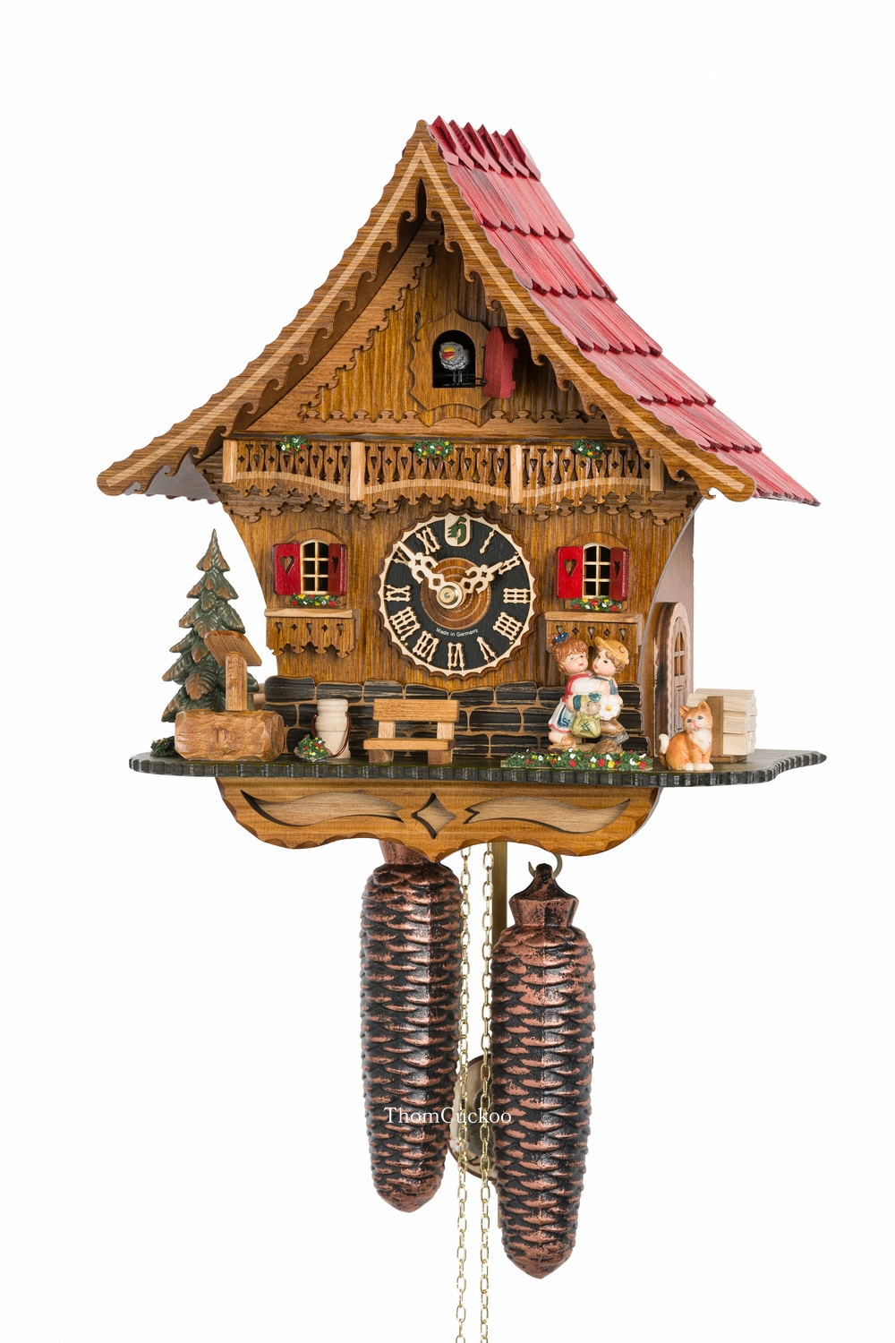 นาฬิกากุ๊กกูเยอรมัน Black Forest Germany ระบบกลไกไขลาน 8 วัน ธีมคู่รักโรแมนติก รหัสสินค้า 0537