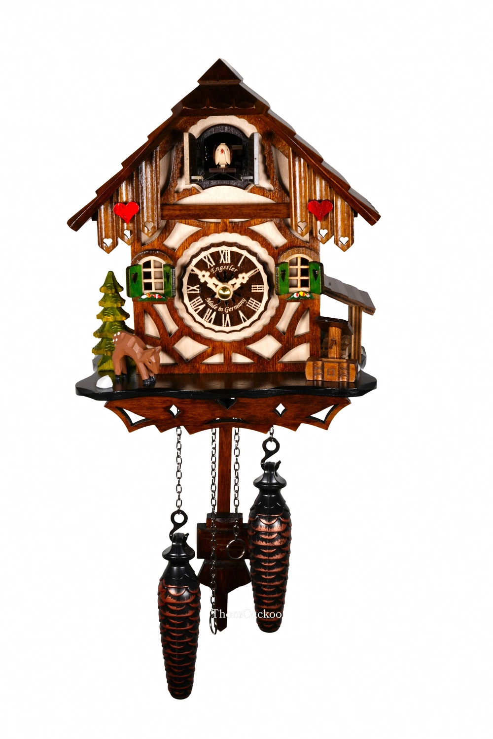 นาฬิกากุ๊กกูเยอรมัน Black Forest Germany ระบบ Quartz บ้านไม้สไตล์ Black Forest รหัสสินค้า 0357