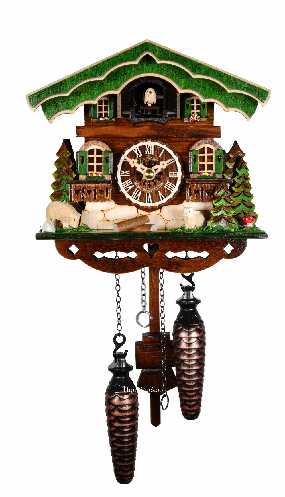 นาฬิกากุ๊กกูเยอรมัน Black Forest Germany ระบบ Quartz บ้านไม้สไตล์ Black Forest รหัสสินค้า 0358