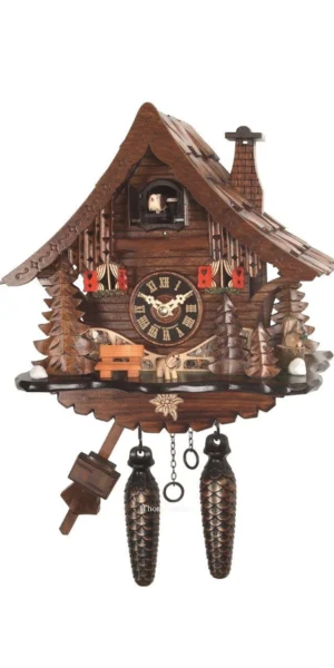 นาฬิกากุ๊กกูเยอรมัน Black Forest Germany ระบบ Quartz บ้านไม้สไตล์ Black Forest รหัสสินค้า 0371