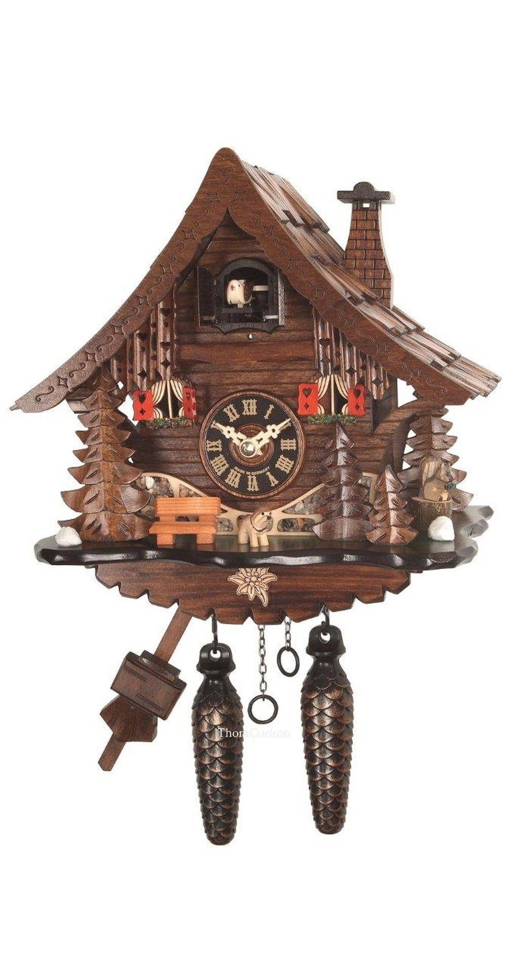 นาฬิกากุ๊กกูเยอรมัน Black Forest Germany ระบบ Quartz บ้านไม้สไตล์ Black Forest รหัสสินค้า 0371