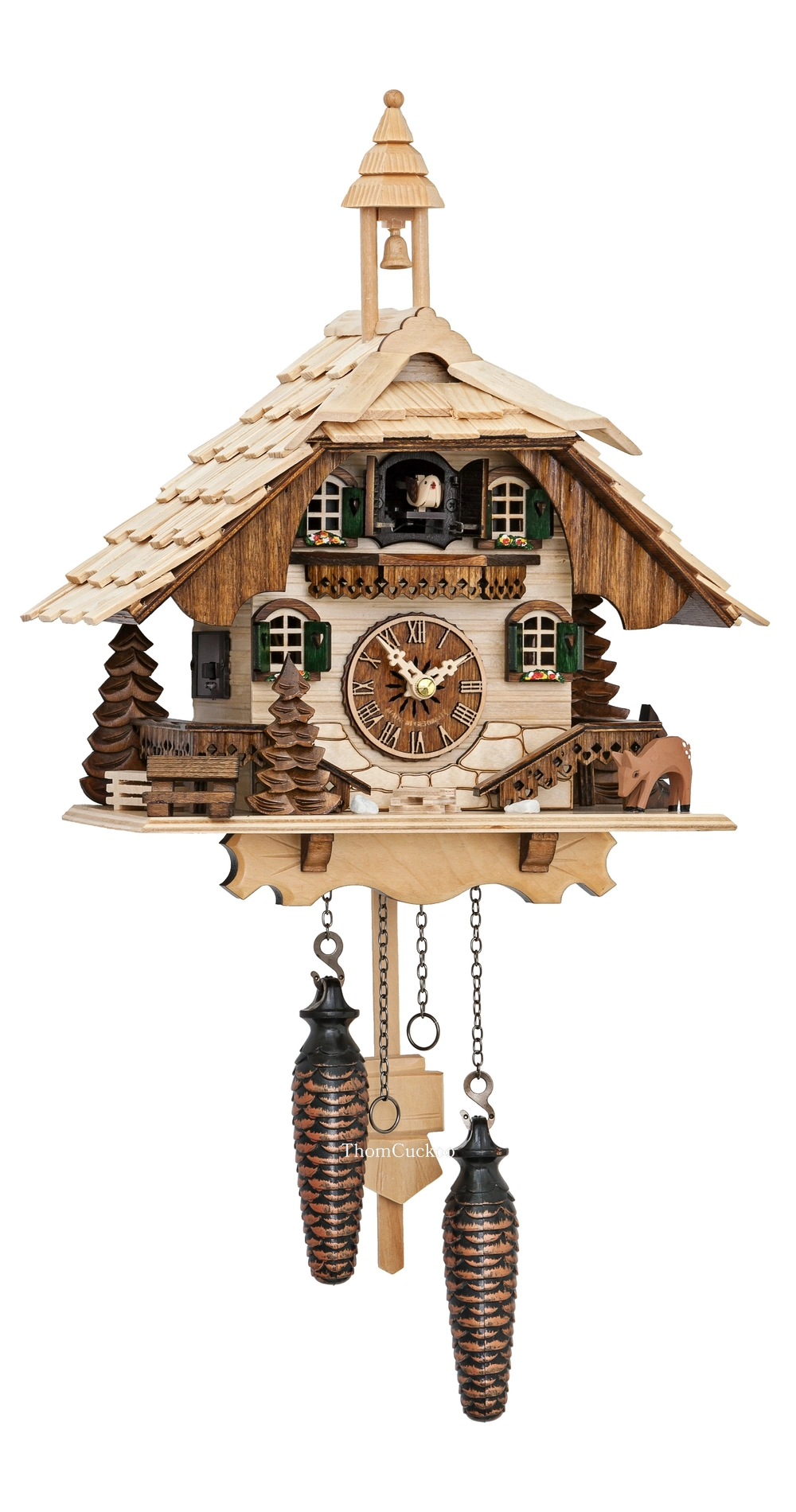 นาฬิกากุ๊กกูเยอรมัน Black Forest Germany ระบบ Quartz บ้านไม้สไตล์ Black Forest รหัสสินค้า 0380