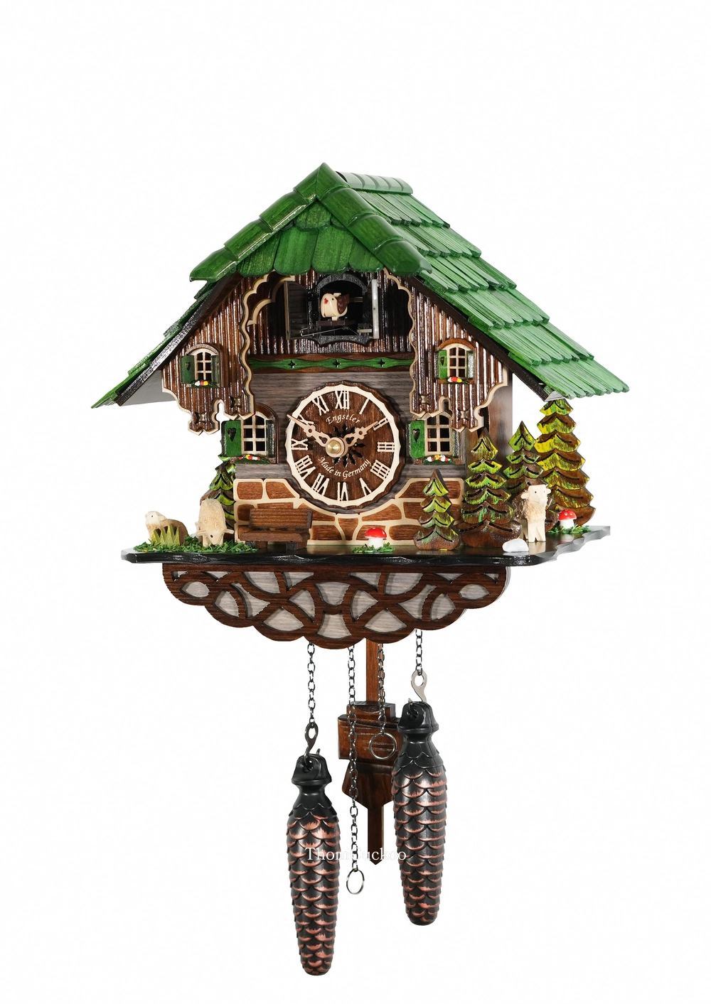 นาฬิกากุ๊กกูเยอรมัน Black Forest Germany ระบบ Quartz บ้านไม้สไตล์ Black Forest รหัสสินค้า 0389