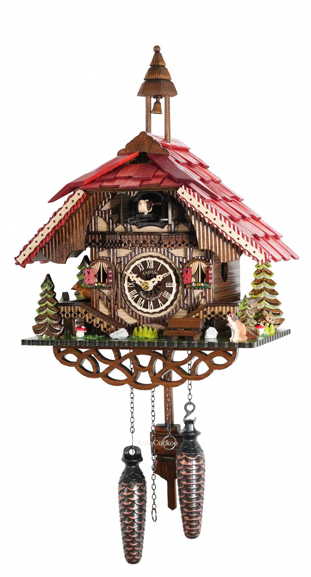 นาฬิกากุ๊กกูเยอรมัน Black Forest Germany ระบบ Quartz บ้านไม้สไตล์ Black Forest รหัสสินค้า 0390