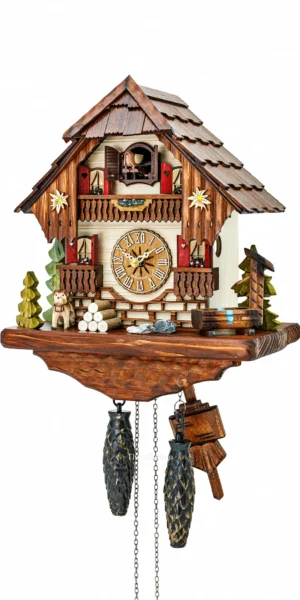 นาฬิกากุ๊กกูเยอรมัน Black Forest Germany ระบบ Quartz บ้านไม้สไตล์ Black Forest รหัสสินค้า 0401