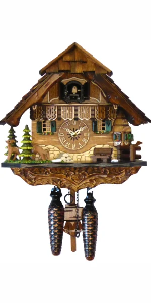 นาฬิกากุ๊กกูเยอรมัน Black Forest Germany ระบบ Quartz บ้านไม้สไตล์ Black Forest รหัสสินค้า 0416