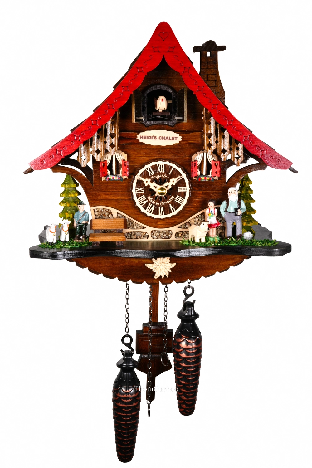 นาฬิกากุ๊กกูเยอรมัน Black Forest Germany ระบบ Quartz บ้าน Heidi สไตล์ยุโรป รหัสสินค้า 0379