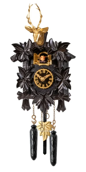 นาฬิกากุ๊กกูเยอรมัน Black Forest Germany ระบบ Quartz ลายใบไม้และนกแกะสลัก รหัสสินค้า 0351