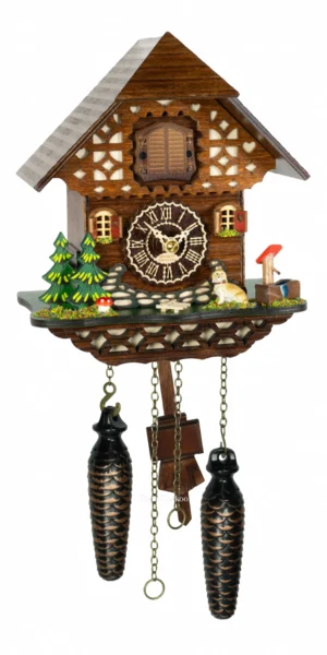 นาฬิกากุ๊กกูเยอรมัน Black Forest Germany ระบบ Quartz พร้อมเสียงดนตรี บ้านไม้สไตล์ Black Forest รหัสสินค้า 0021