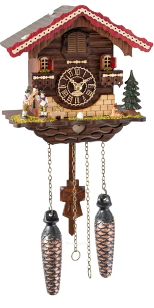 นาฬิกากุ๊กกูเยอรมัน Black Forest Germany ระบบ Quartz พร้อมเสียงดนตรี บ้านไม้สไตล์ Black Forest รหัสสินค้า 0024