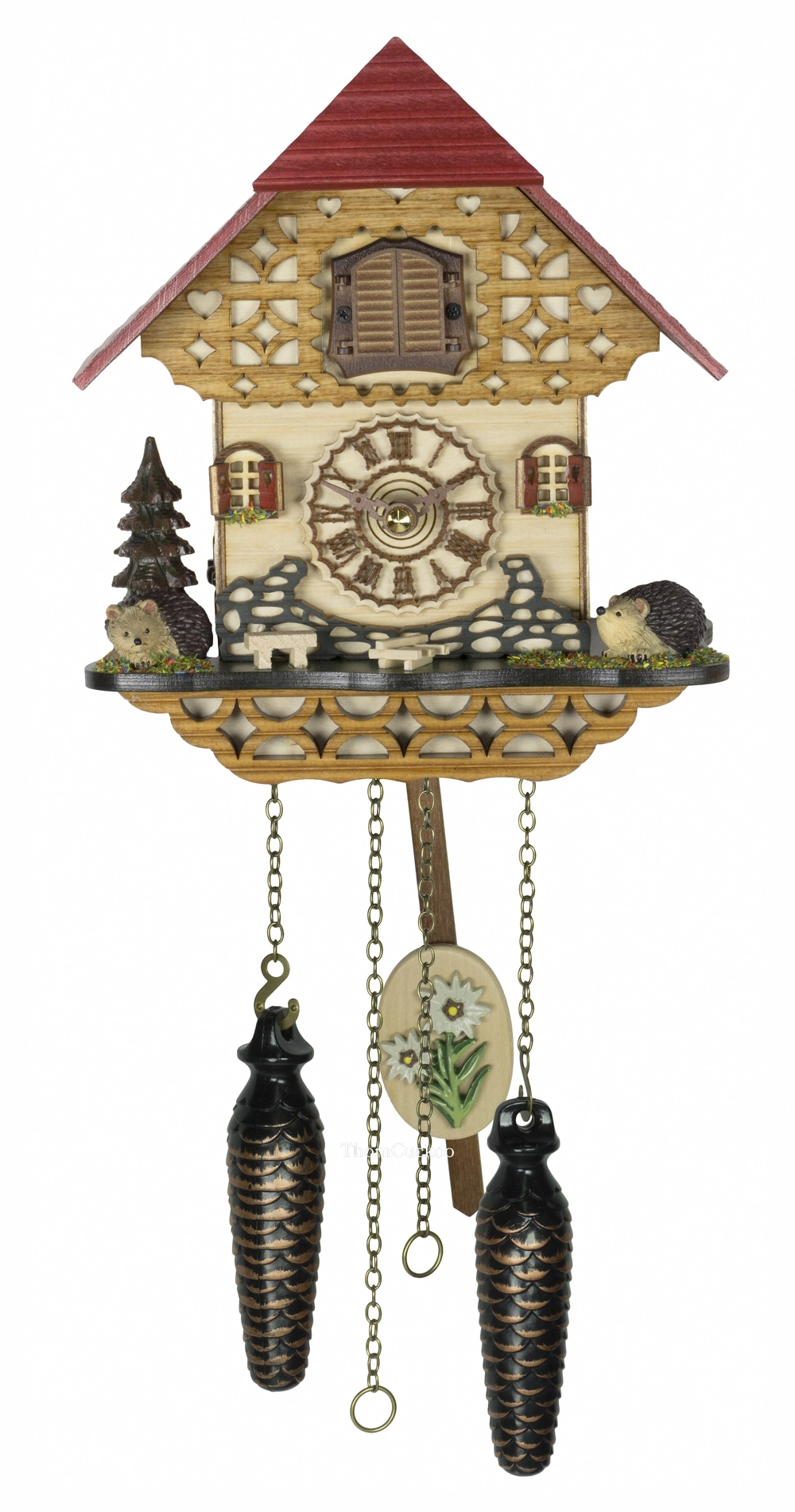 นาฬิกากุ๊กกูเยอรมัน Black Forest Germany ระบบ Quartz พร้อมเสียงดนตรี บ้านไม้สไตล์ Black Forest รหัสสินค้า 0038