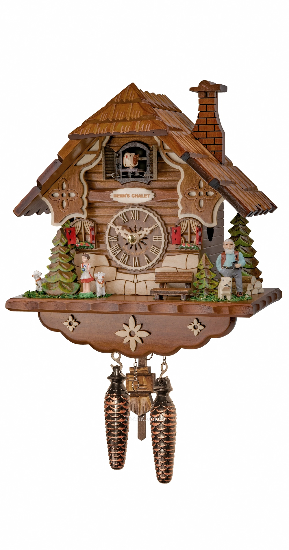 นาฬิกากุ๊กกูเยอรมัน Black Forest Germany ระบบ Quartz พร้อมเสียงดนตรี บ้านไม้สไตล์ Black Forest รหัสสินค้า 0044