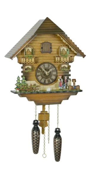 นาฬิกากุ๊กกูเยอรมัน Black Forest Germany ระบบ Quartz พร้อมเสียงดนตรี บ้านไม้สไตล์ Black Forest รหัสสินค้า 0045