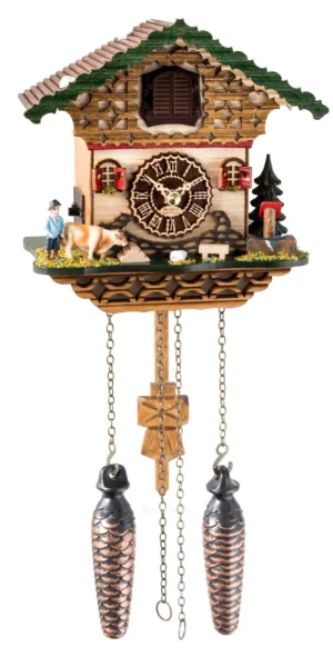 นาฬิกากุ๊กกูเยอรมัน Black Forest Germany ระบบ Quartz พร้อมเสียงดนตรี บ้านไม้สไตล์ Black Forest รหัสสินค้า 0060