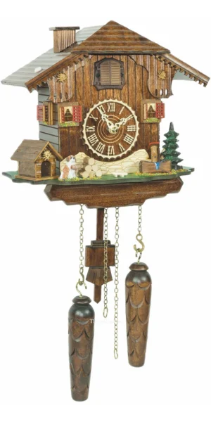 นาฬิกากุ๊กกูเยอรมัน Black Forest Germany ระบบ Quartz พร้อมเสียงดนตรี บ้านไม้สไตล์ Black Forest รหัสสินค้า 0091