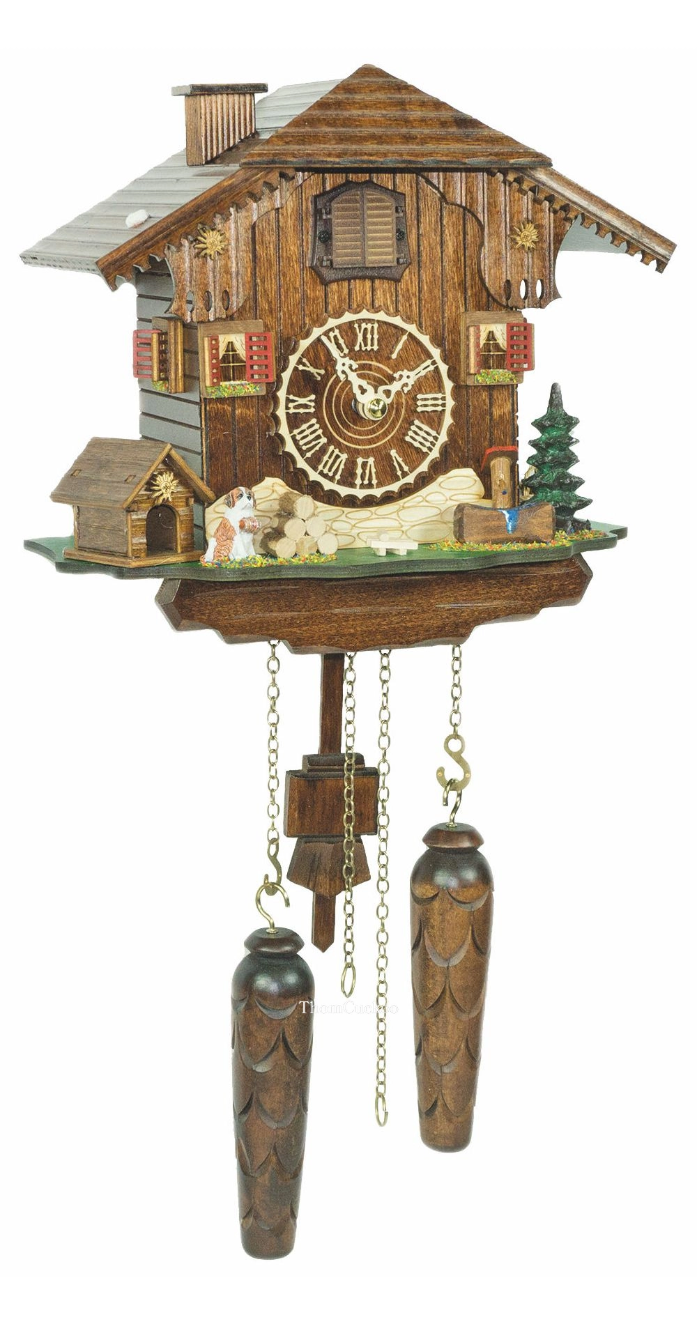 นาฬิกากุ๊กกูเยอรมัน Black Forest Germany ระบบ Quartz พร้อมเสียงดนตรี บ้านไม้สไตล์ Black Forest รหัสสินค้า 0091