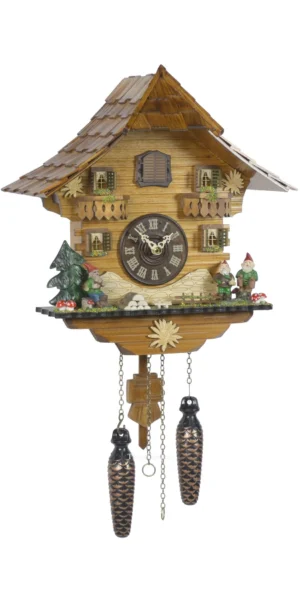 นาฬิกากุ๊กกูเยอรมัน Black Forest Germany ระบบ Quartz พร้อมเสียงดนตรี บ้านไม้สไตล์ Black Forest รหัสสินค้า 0099